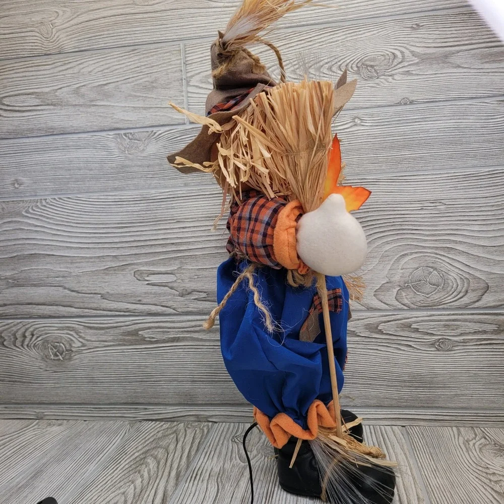 Fiber Optic Pumpkin Scarecrow Standing Halloween Decoration Fall Harvest Autumn‎